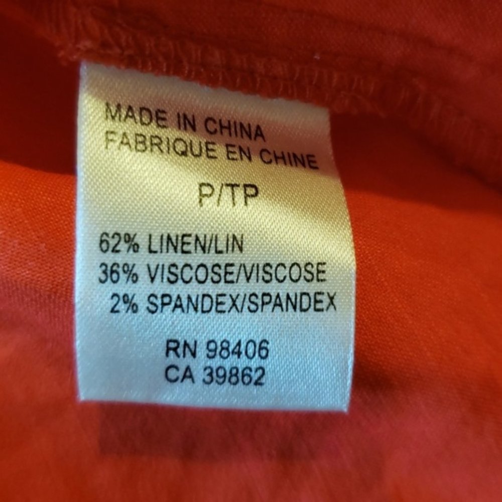 Theory Dervan Button Down Top Size P Linen Blend - image 7
